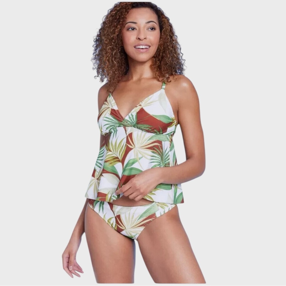 Shade & Shore Women’s Cross Back Tankini Top and Bikini Set M NWT